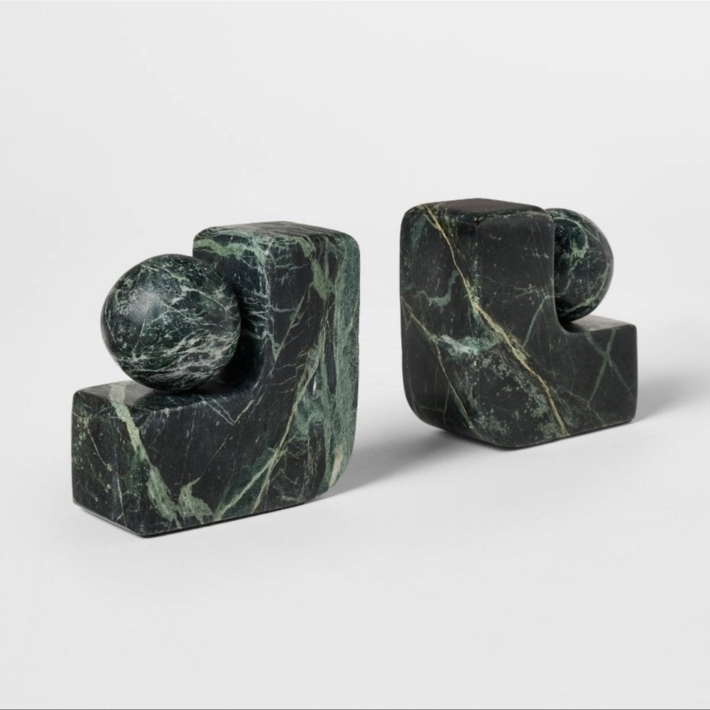 Studio McGee Marble Bookends Green - Picture 1 of 5